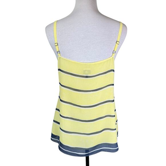 Cabi 5207 Rivera Lights Yellow Stripe Knot Chiffon Layering Cami Tank Blouse - Picture 6 of 12